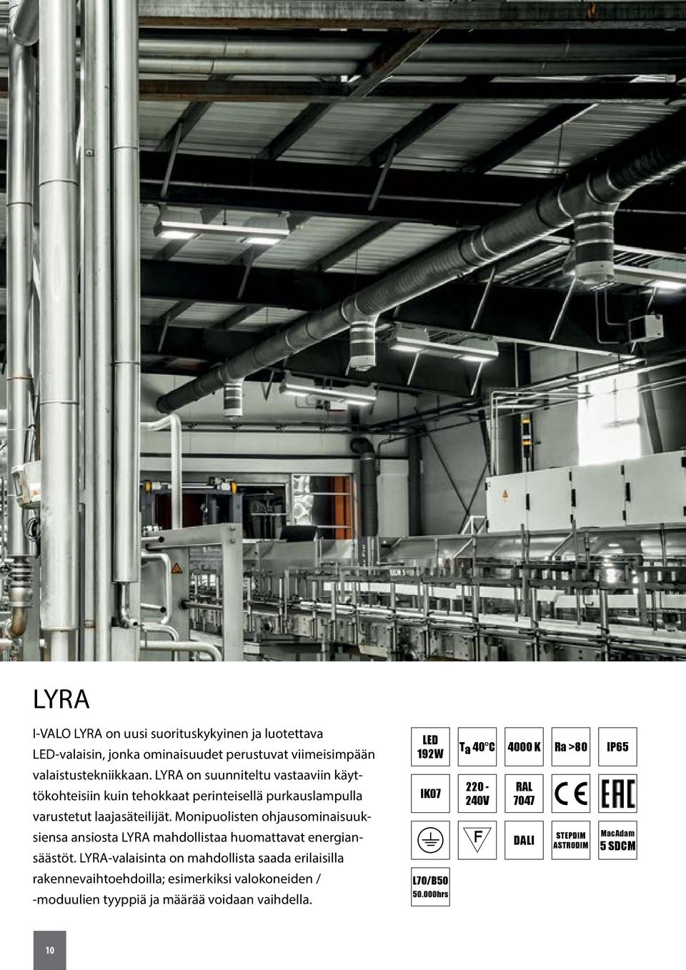 Monipuolisten ohjausominaisuuksiensa ansiosta LYRA mahdollistaa huomattavat energiansäästöt.
