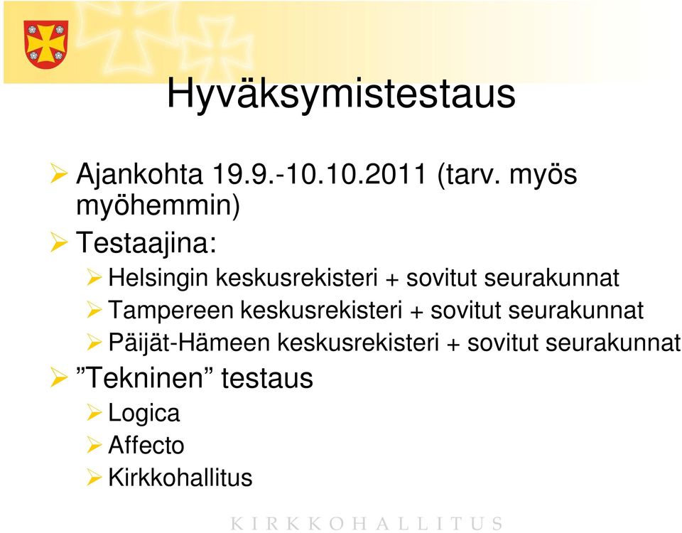 seurakunnat Tampereen keskusrekisteri + sovitut seurakunnat