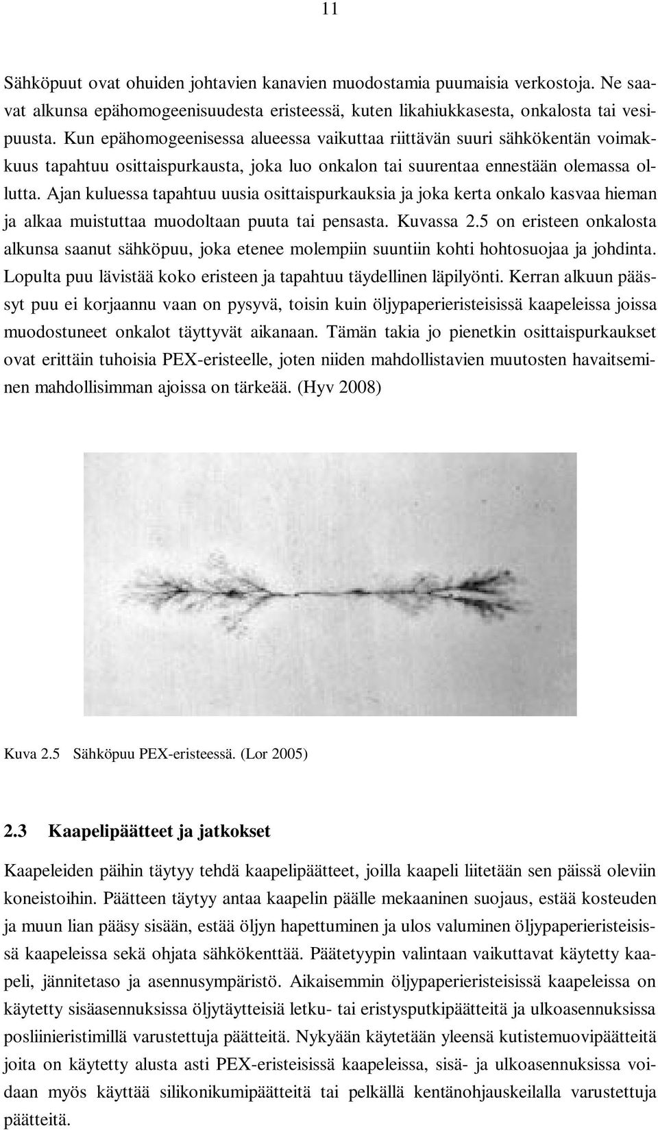 Ajan kuluessa tapahtuu uusia osittaispurkauksia ja joka kerta onkalo kasvaa hieman ja alkaa muistuttaa muodoltaan puuta tai pensasta. Kuvassa 2.