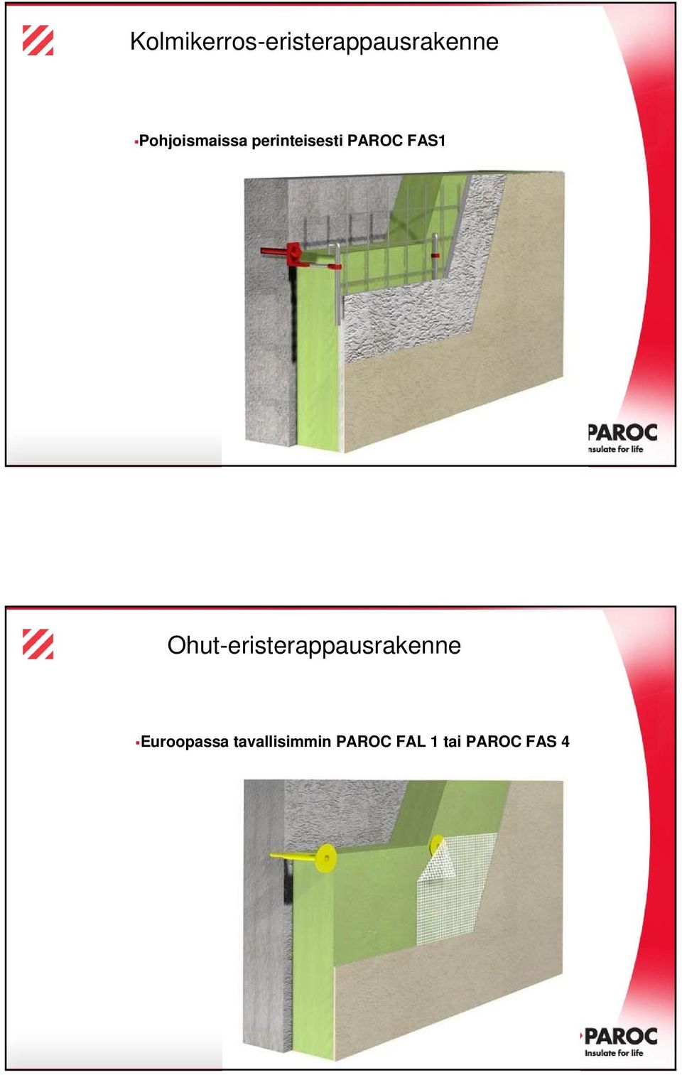 FAS1 Ohut-eristerappausrakenne