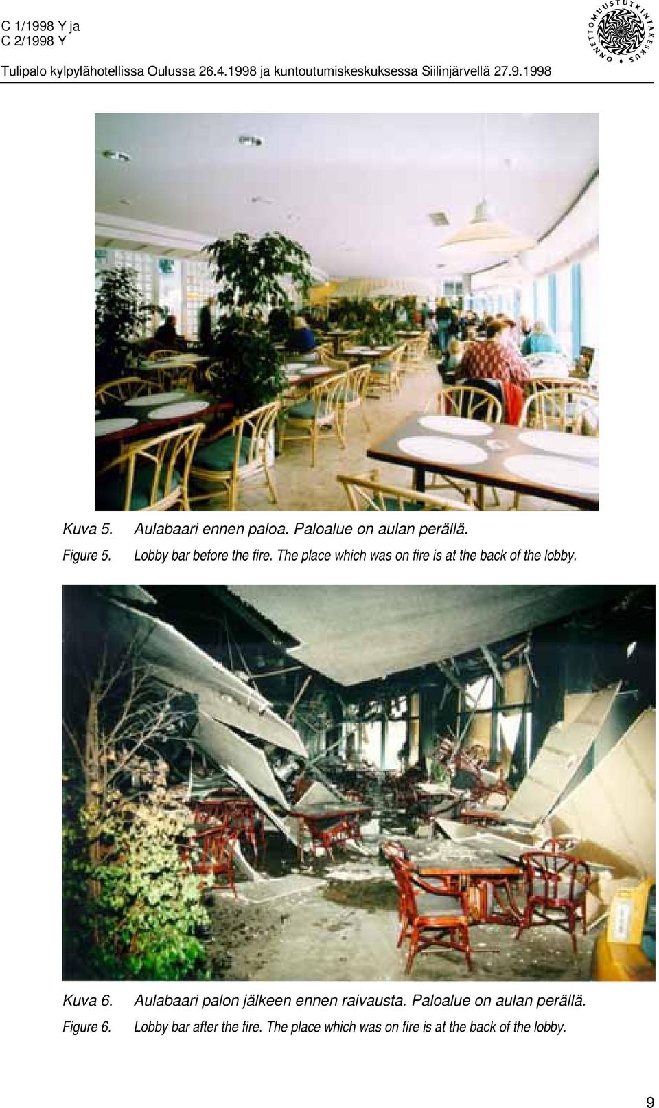 The place which was on fire is at the back of the lobby. Kuva 6. Figure 6.