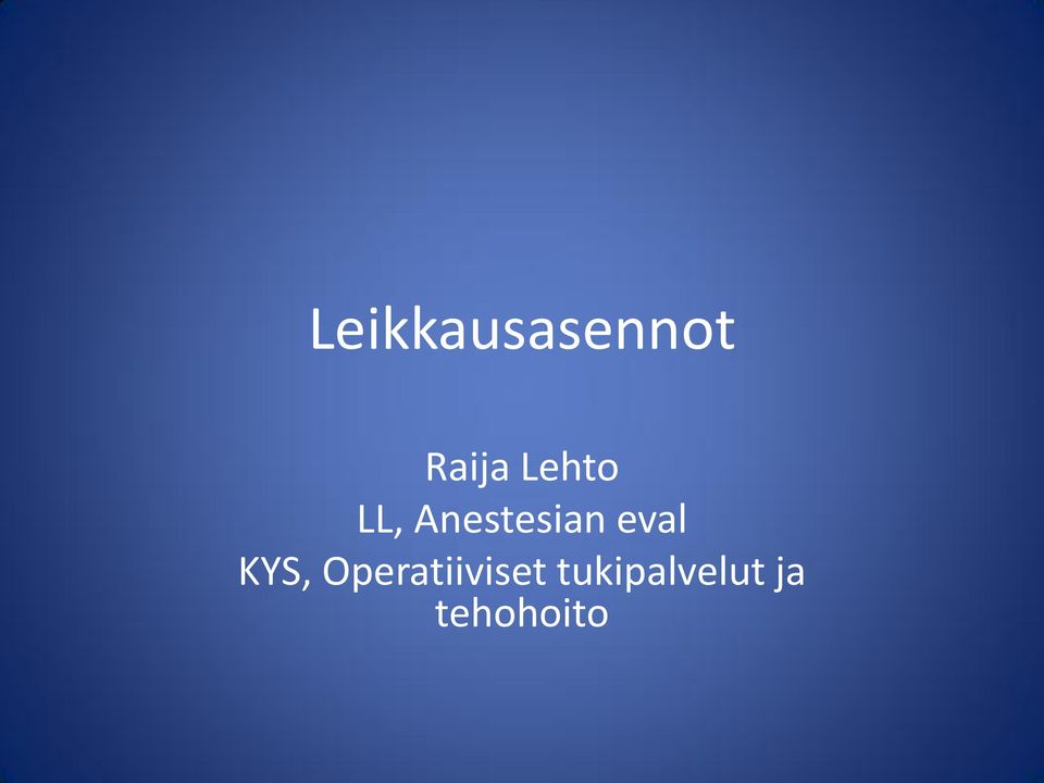 eval KYS,