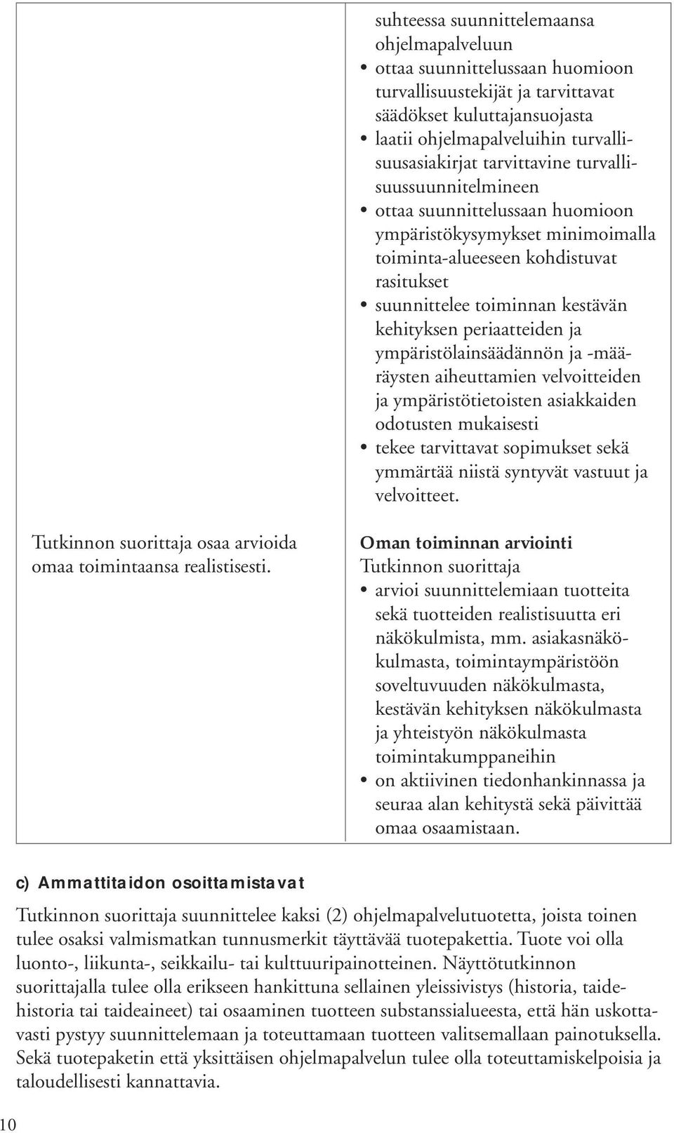 periaatteiden ja ympäristölainsäädännön ja -määräysten aiheuttamien velvoitteiden ja ympäristötietoisten asiakkaiden odotusten mukaisesti tekee tarvittavat sopimukset sekä ymmärtää niistä syntyvät