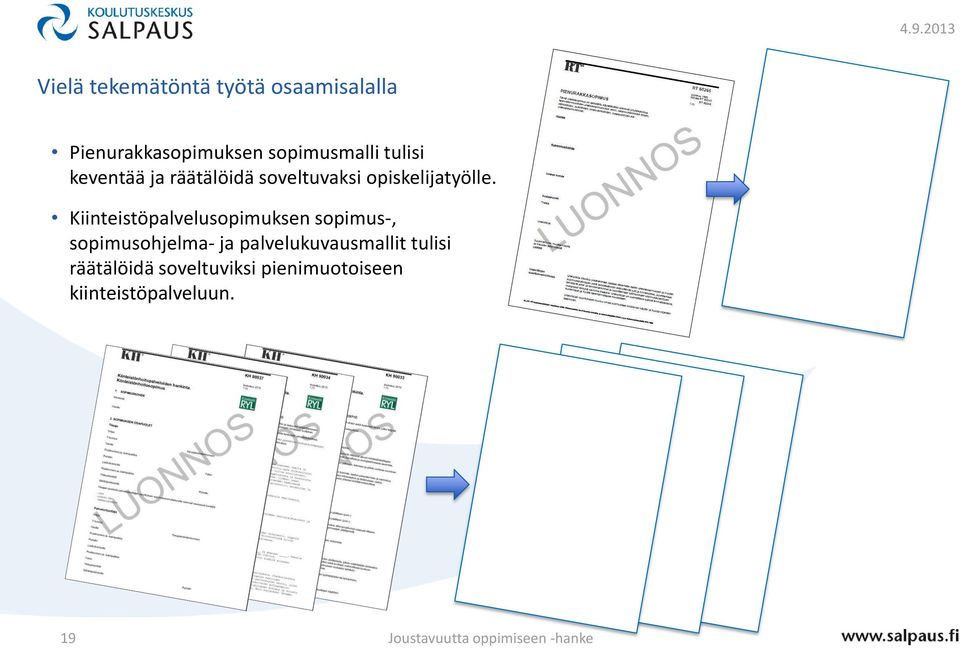 Kiinteistöpalvelusopimuksen sopimus-, sopimusohjelma- ja palvelukuvausmallit