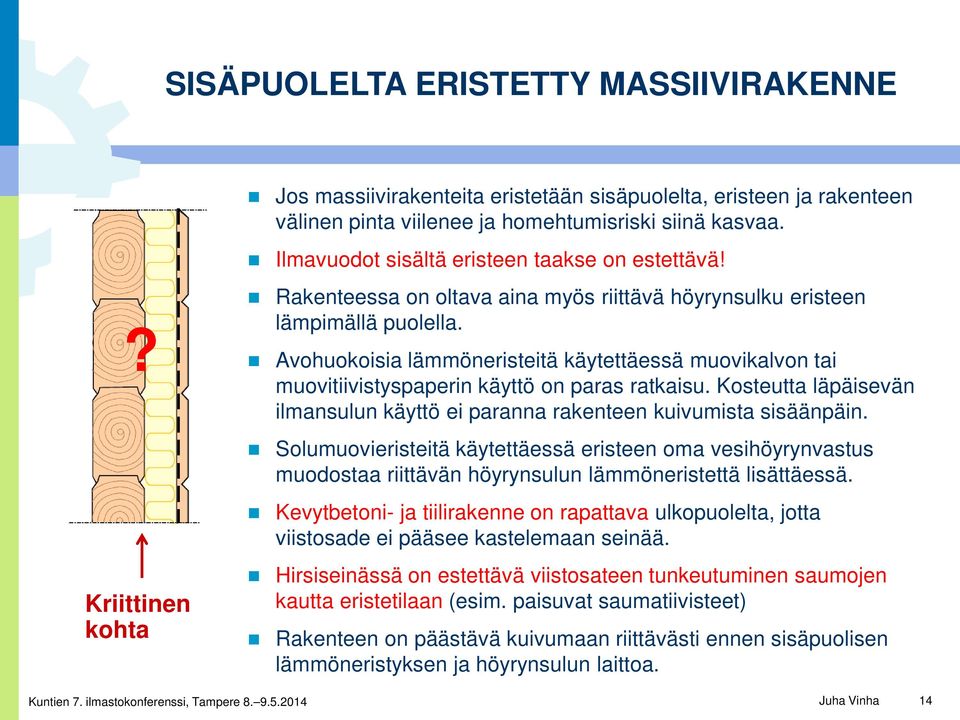 Avohuokoisia lämmöneristeitä käytettäessä muovikalvon tai muovitiivistyspaperin käyttö on paras ratkaisu. Kosteutta läpäisevän ilmansulun käyttö ei paranna rakenteen kuivumista sisäänpäin.