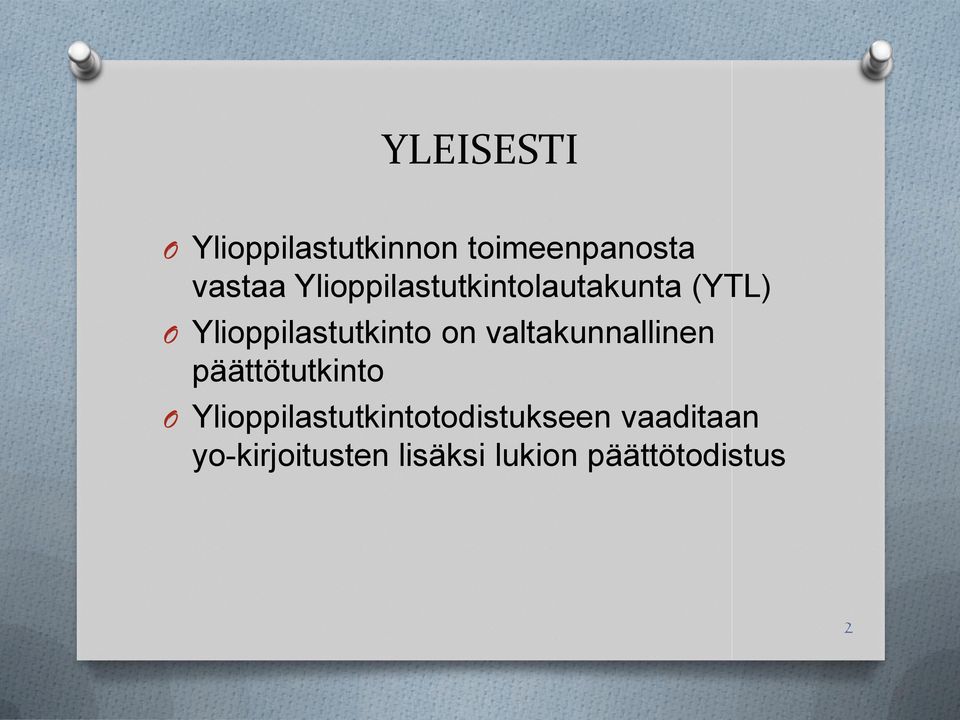 valtakunnallinen päättötutkinto O