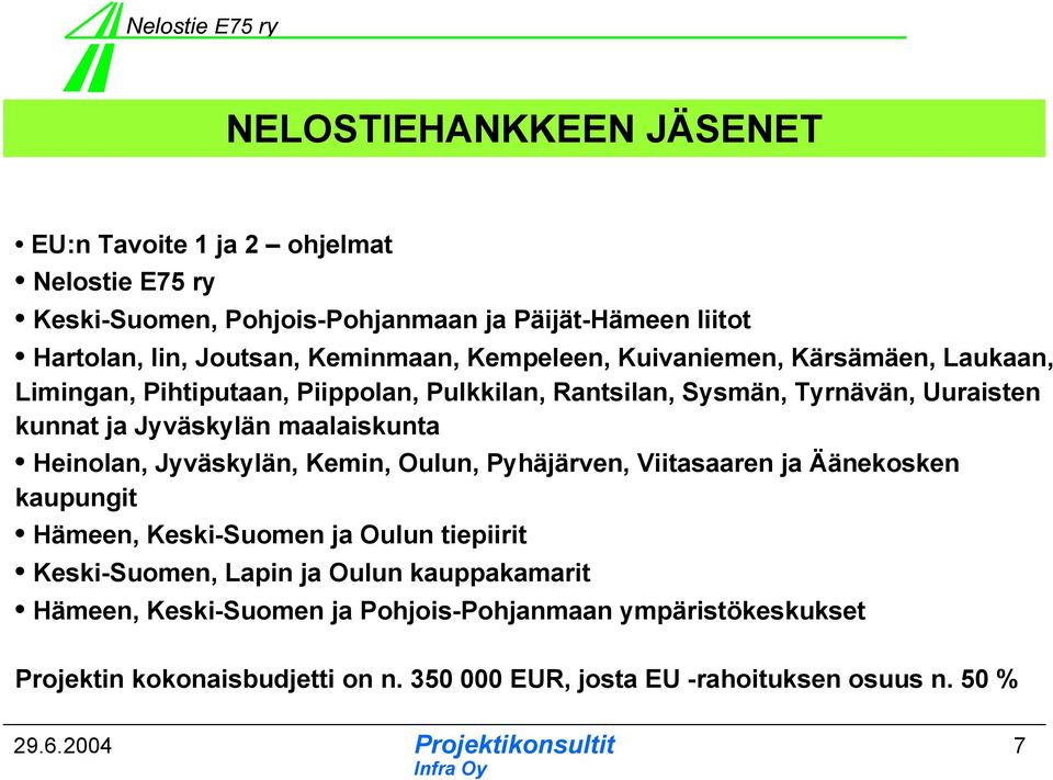 Jyväskylän maalaiskunta Heinolan, Jyväskylän, Kemin, Oulun, Pyhäjärven, Viitasaaren ja Äänekosken kaupungit Hämeen, Keski-Suomen ja Oulun tiepiirit