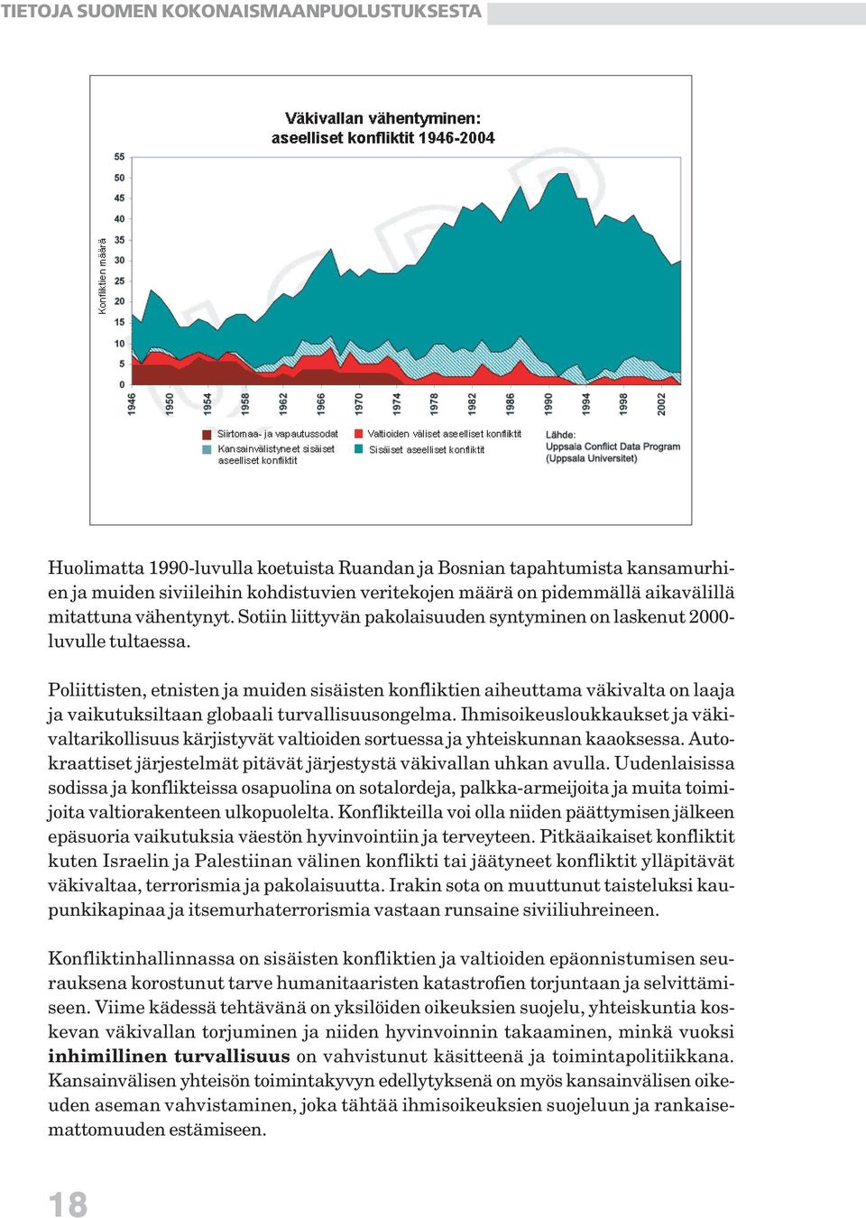 Poliittisten, etnisten ja muiden sisäisten konfliktien aiheuttama väkivalta on laaja ja vaikutuksiltaan globaali turvallisuusongelma.