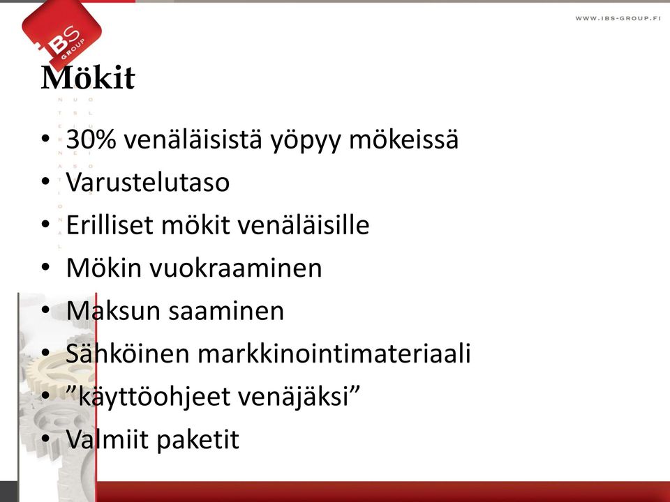 Mökin vuokraaminen Maksun saaminen Sähköinen