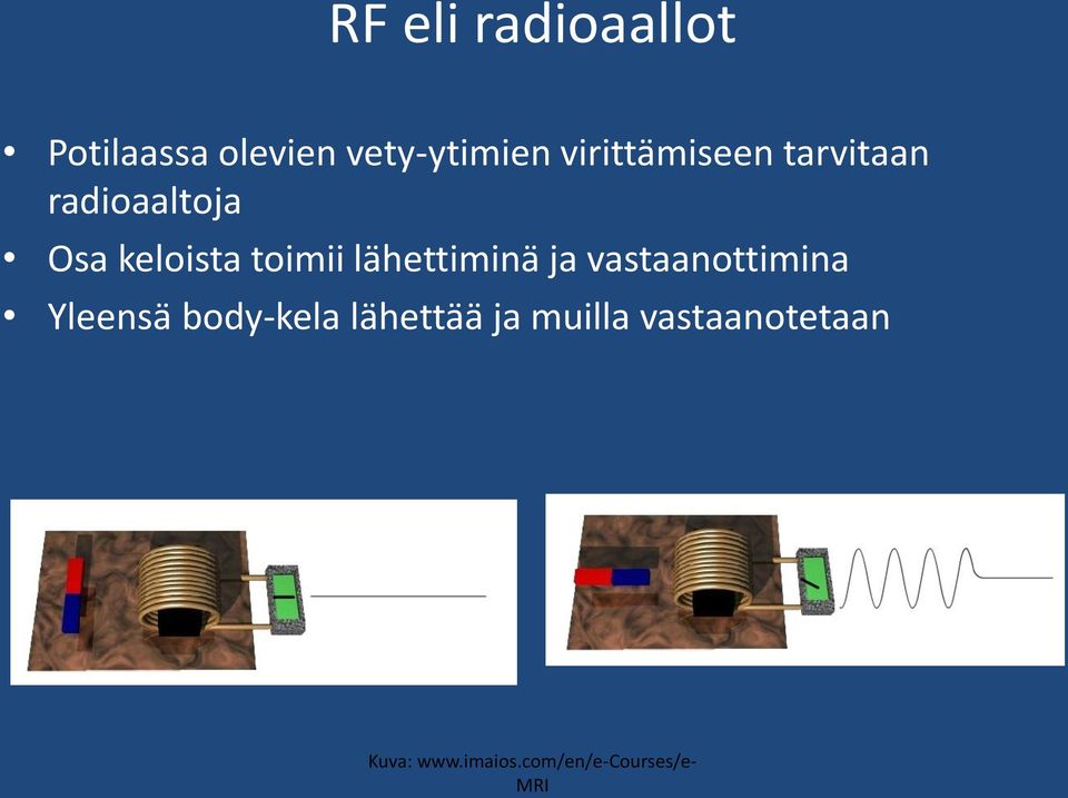 lähettiminä ja vastaanottimina Yleensä body-kela lähettää