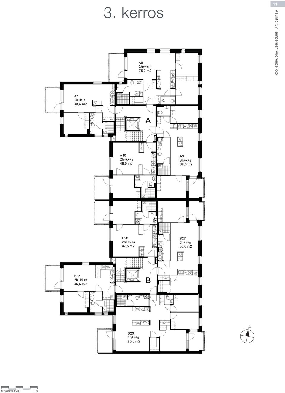 / A / A10 2h+kk+s 46,0 m2 A9 3h+k+s 68,0 m2 B28