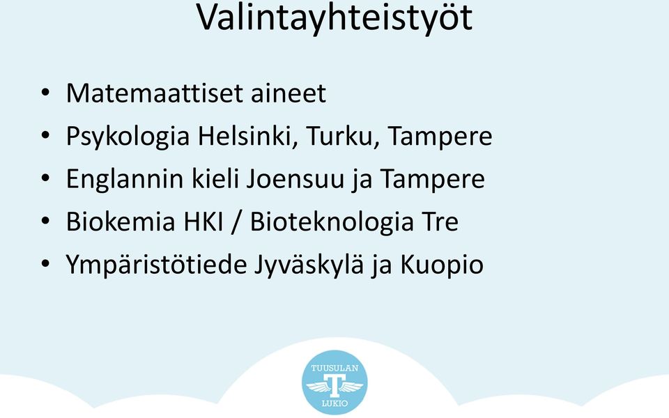 Englannin kieli Joensuu ja Tampere Biokemia