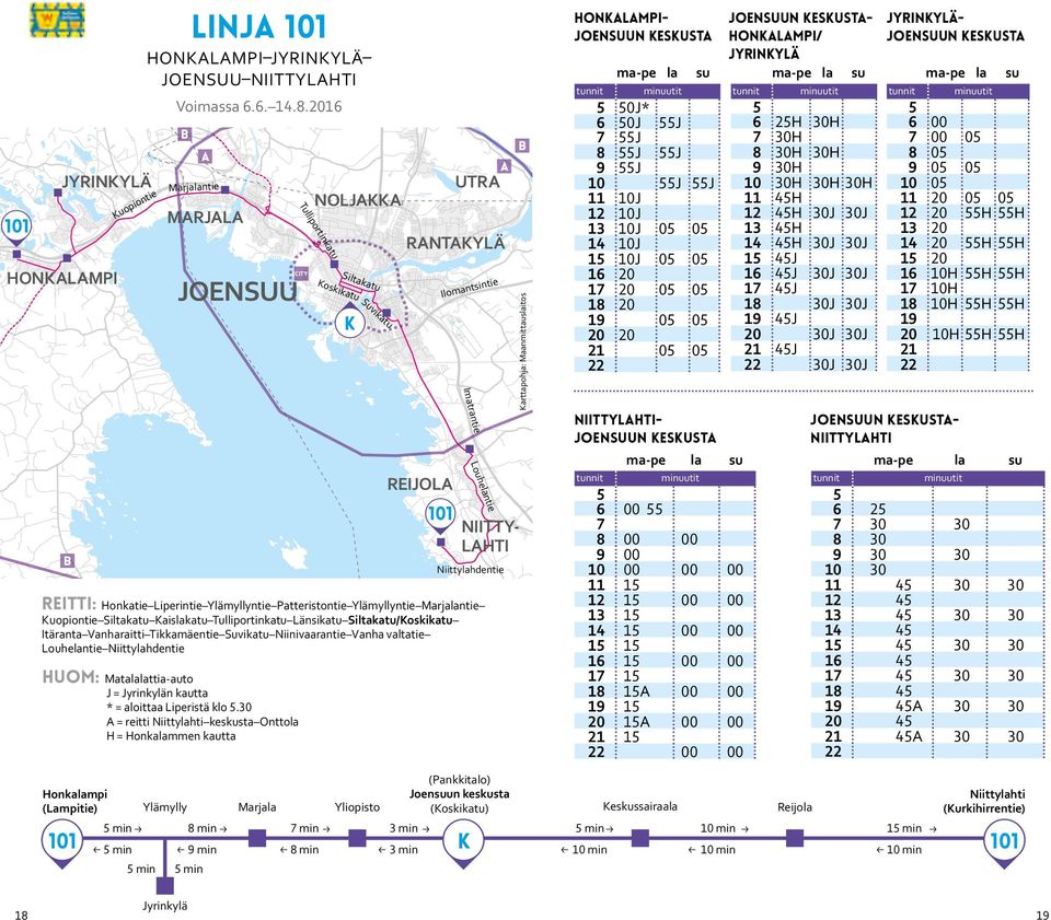 30 = reitti Niittylahti keskusta Onttola H = Honkalammen kautta Honkalampi (Lampitie) Ylämylly 8 