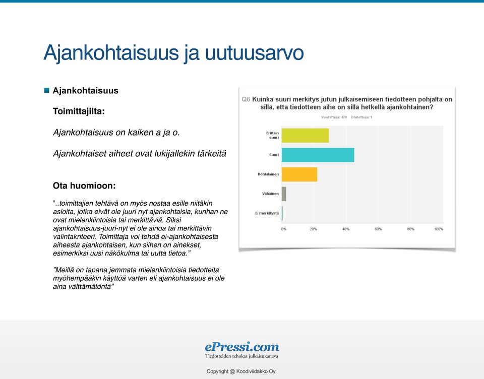 Siksi ajankohtaisuus-juuri-nyt ei ole ainoa tai merkittävin valintakriteeri.