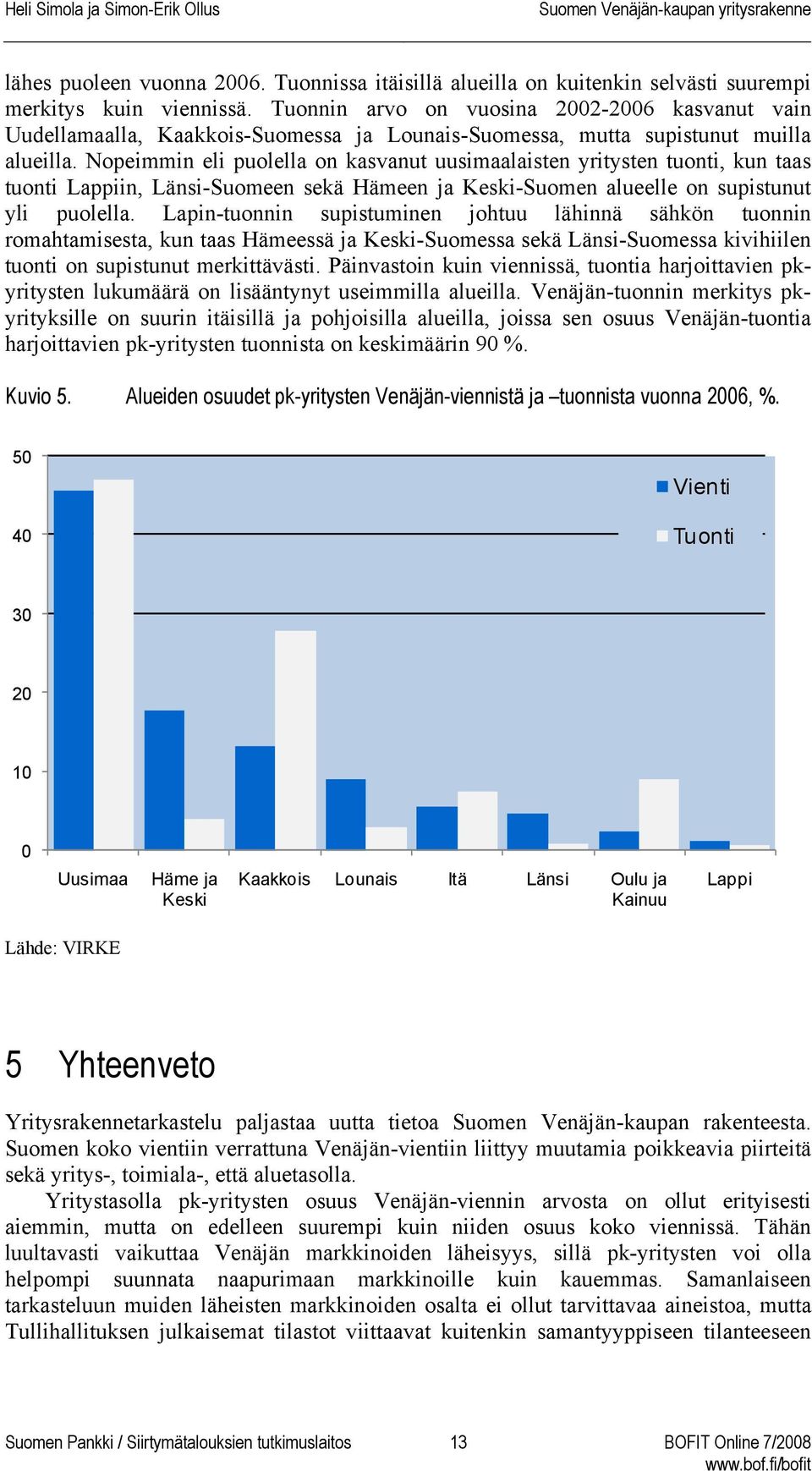 Nopeimmin eli puolella on kasvanut uusimaalaisten yritysten tuonti, kun taas tuonti Lappiin, Länsi-Suomeen sekä Hämeen ja Keski-Suomen alueelle on supistunut yli puolella.