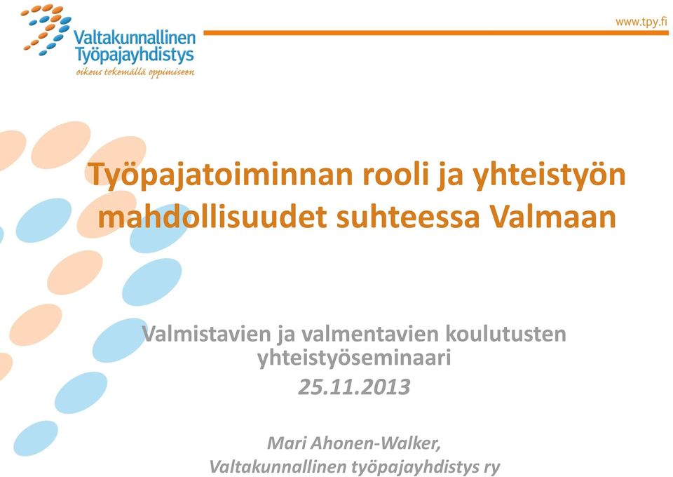valmentavien koulutusten yhteistyöseminaari 25.