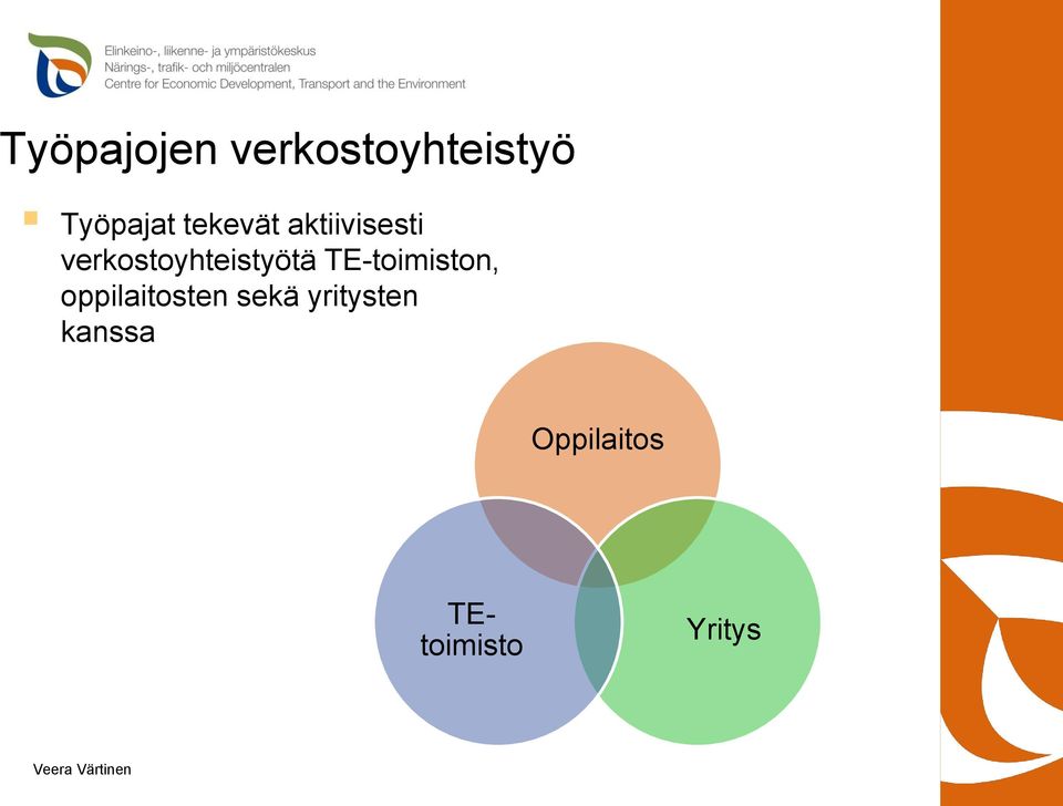 verkostoyhteistyötä TE-toimiston,