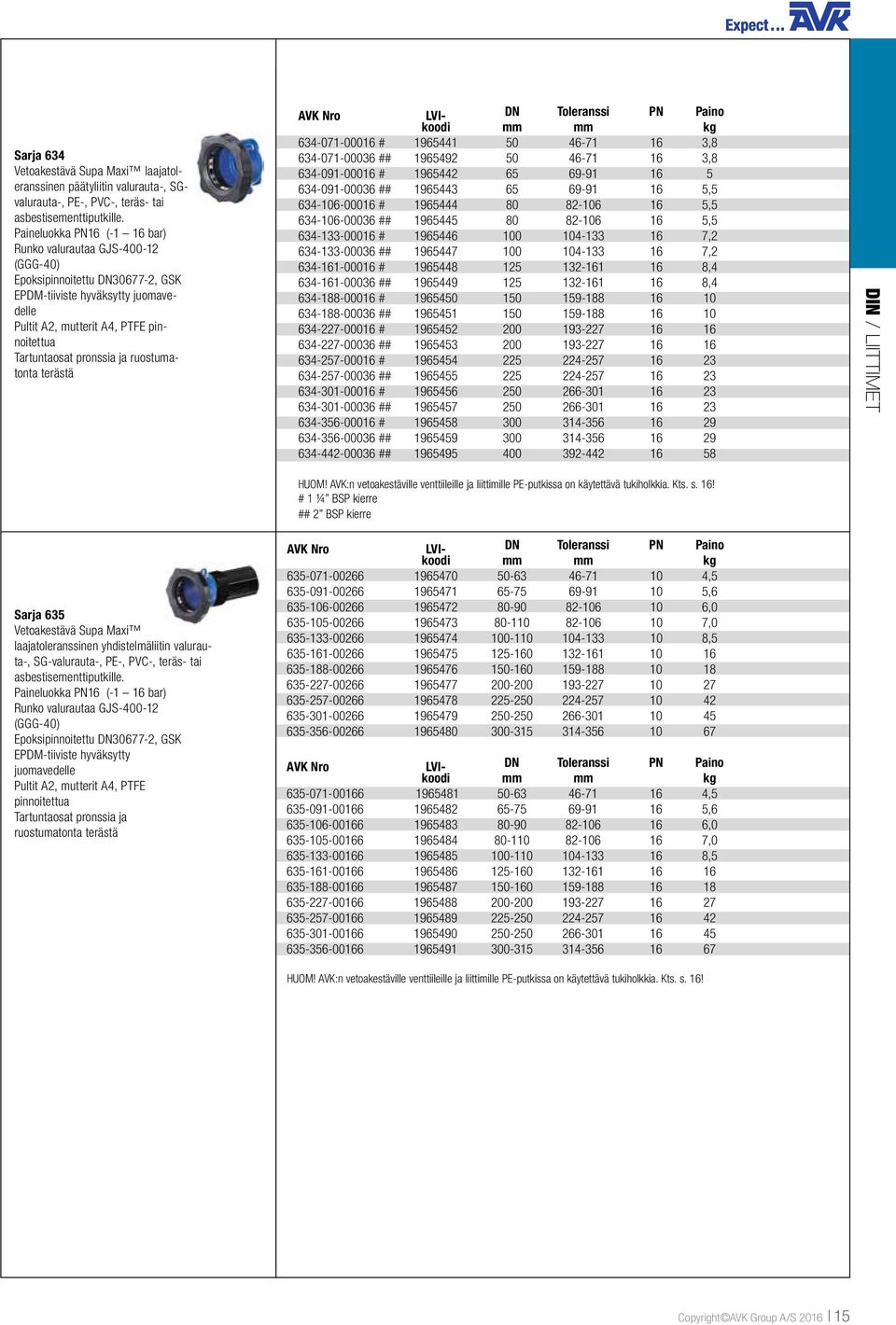 pronssia ja ruostumatonta terästä Sarja 635 Vetoakestävä Supa Maxi laajatoleranssinen yhdistelmäliitin valurauta-, SG-valurauta-, PE-, PVC-, teräs- tai asbestisementtiputkille.