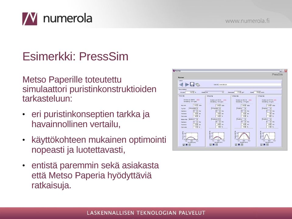 havainnollinen vertailu, käyttökohteen mukainen optimointi nopeasti ja