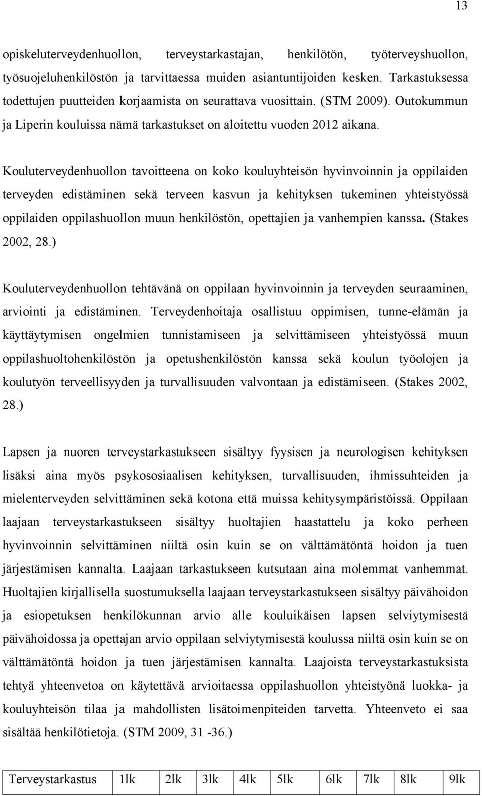 Kouluterveydenhuollon tavoitteena on koko kouluyhteisön hyvinvoinnin ja oppilaiden terveyden edistäminen sekä terveen kasvun ja kehityksen tukeminen yhteistyössä oppilaiden oppilashuollon muun