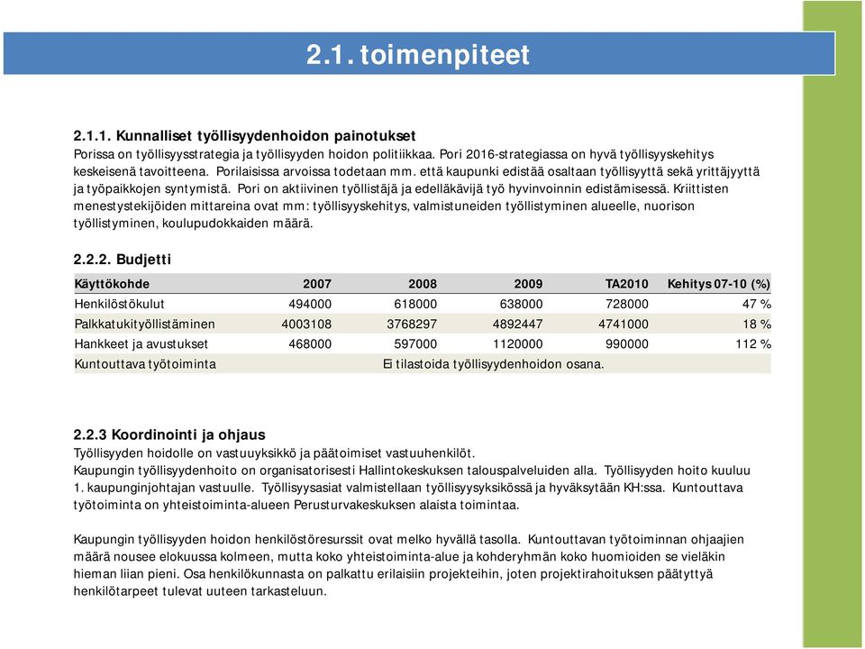 Pori on aktiivinen työllistäjä ja edelläkävijä työ hyvinvoinnin edistämisessä.