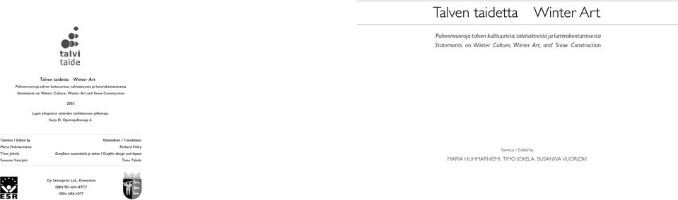 tiedekunnan julkaisuja. Sarja D. Opintojulkaisuja 6.