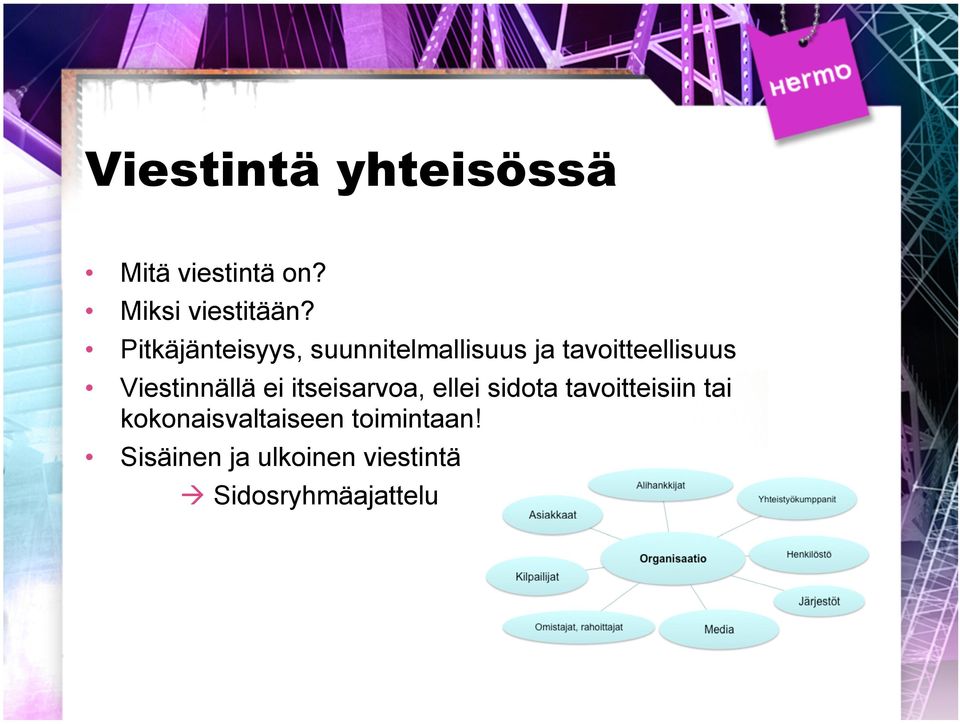Viestinnällä ei itseisarvoa, ellei sidota tavoitteisiin tai