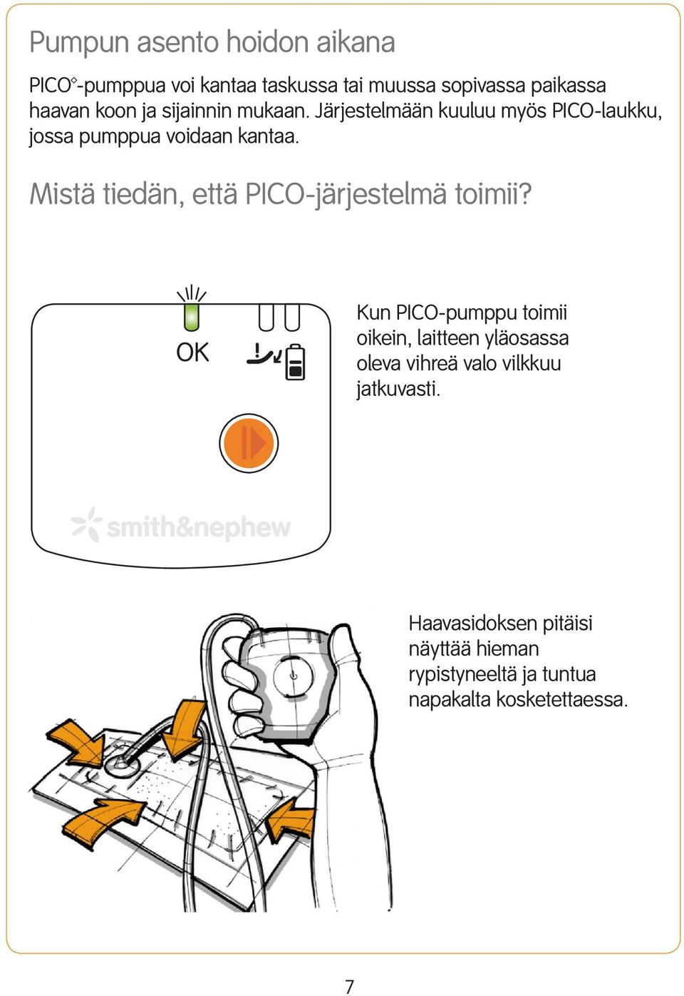 Mistä tiedän, että PICO-järjestelmä toimii?