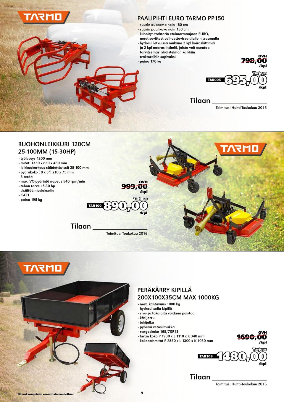 RUOHONLEIKKURI 120CM 25-100MM (15-30HP) - työleveys 1200 mm - mitat: 1330 x 860 x 480 mm - leikkuukorkeus säädettävissä 25-100 mm - pyöräkoko ( 8 x 3 ) 210 x 75 mm - 3 terää - max.