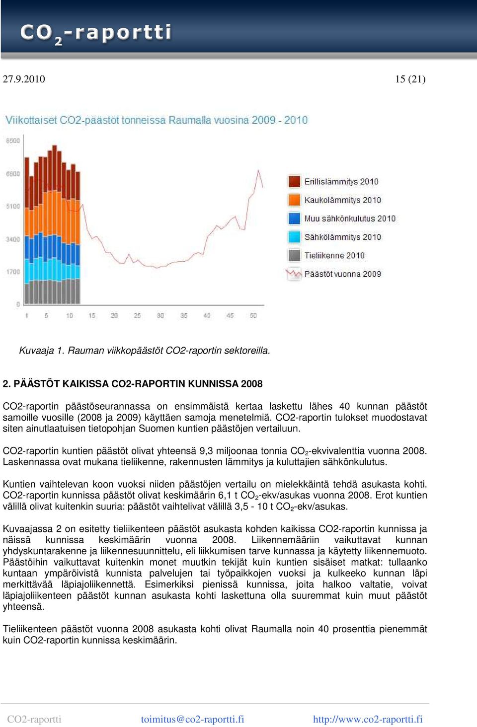 CO2-raportin tulokset muodostavat siten ainutlaatuisen tietopohjan Suomen kuntien päästöjen vertailuun.