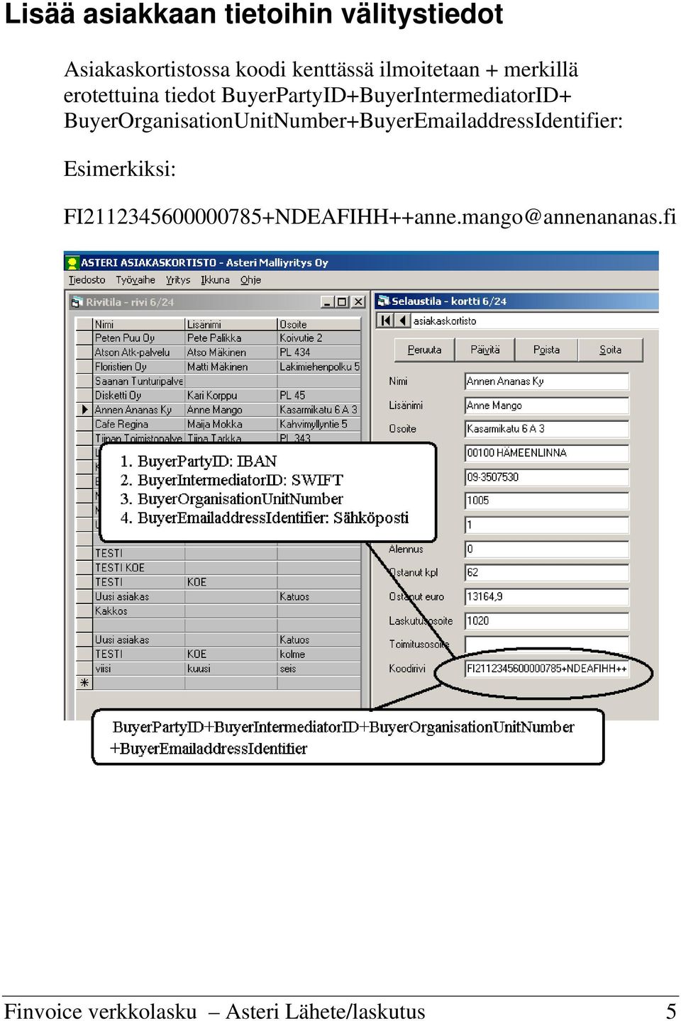 BuyerOrganisationUnitNumber+BuyerEmailaddressIdentifier: Esimerkiksi: