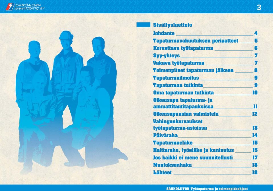 Oikeusapu tapaturma- ja ammattitautitapauksissa 11 Oikeusapuasian valmistelu 12 Vahingonkorvaukset työtapaturma-asioissa