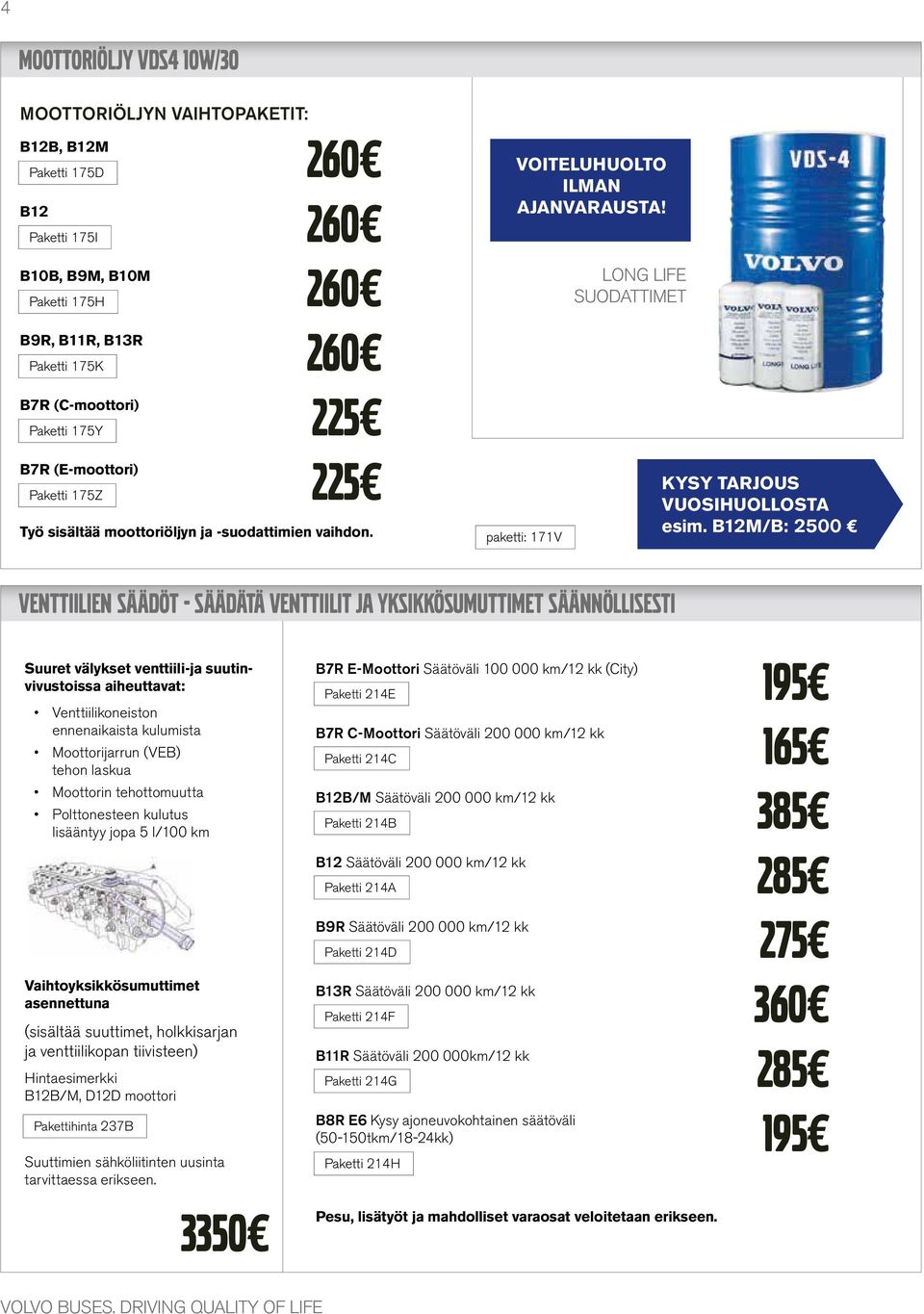 B12M/B: 2500 VENTTIILIEN SÄÄDÖT - SÄÄDÄTÄ VENTTIILIT JA YKSIKKÖSUMUTTIMET SÄÄNNÖLLISESTI Suuret välykset venttiili-ja suutinvivustoissa aiheuttavat: Venttiilikoneiston ennenaikaista kulumista