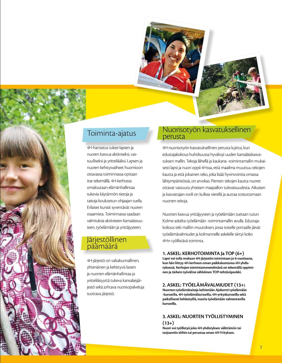 Toiminnassa saadaan valmiuksia aktiiviseen kansalaisuuteen, työelämään ja yrittäjyyteen.