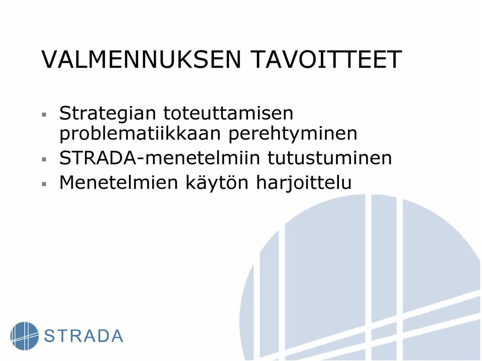 perehtyminen STRADA-menetelmiin