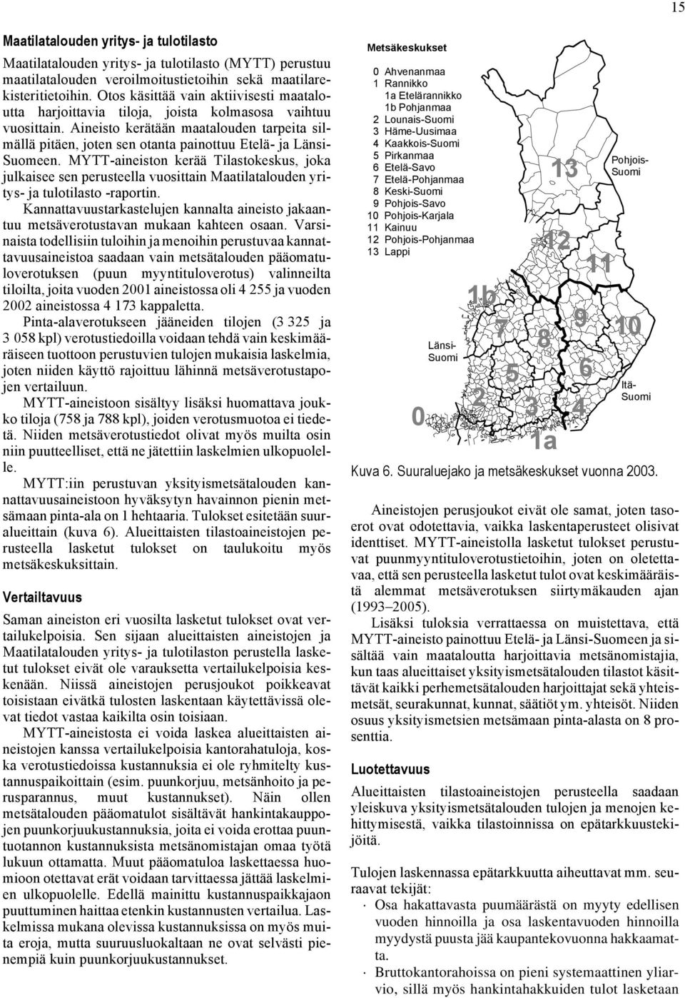 Aineisto kerätään maatalouden tarpeita silmällä pitäen, joten sen otanta painottuu Etelä- ja Länsi- Suomeen.