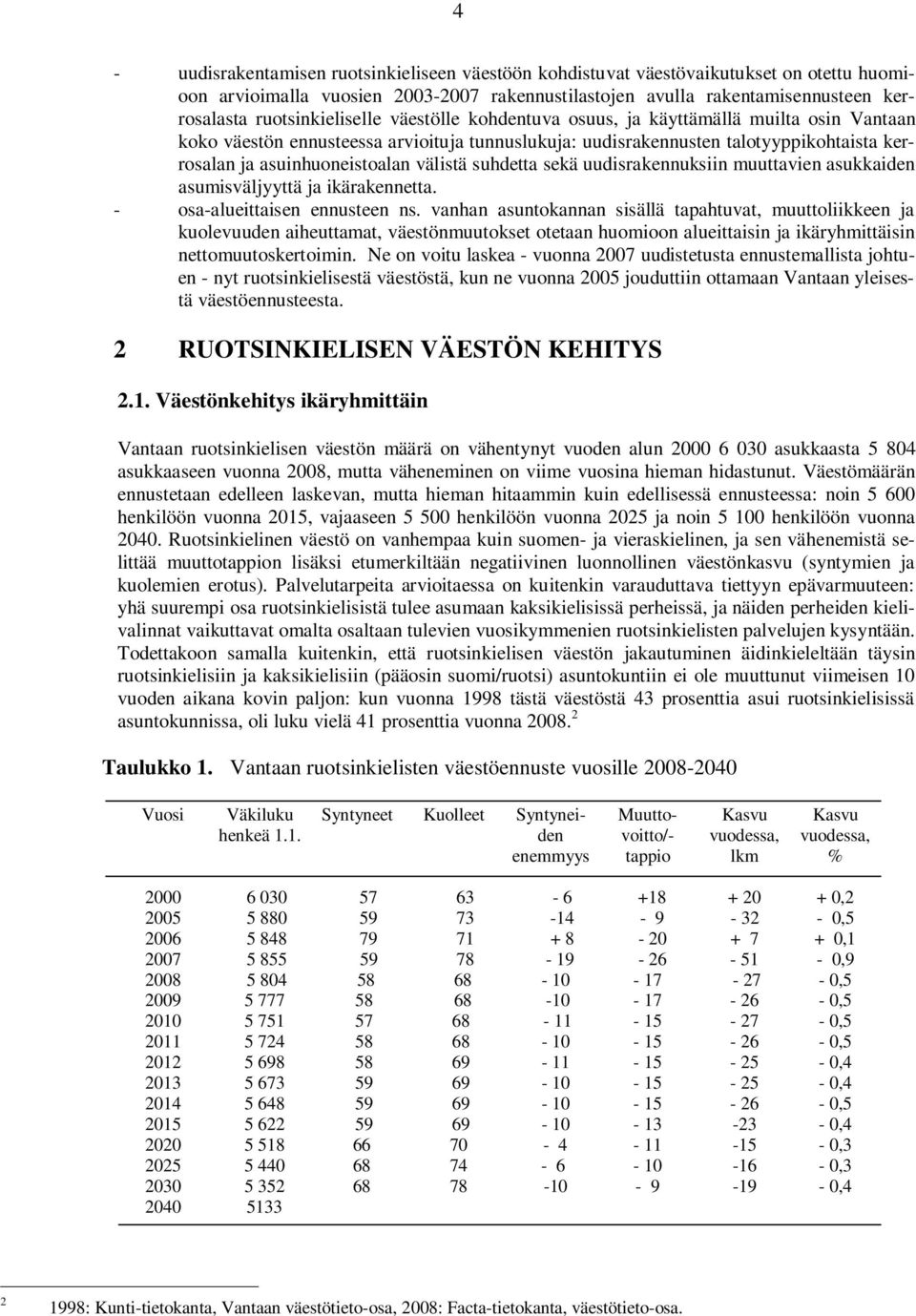 asuinhuoneistoalan välistä suhdetta sekä uudisrakennuksiin muuttavien asukkaiden asumisväljyyttä ja ikärakennetta. - osa-alueittaisen ennusteen ns.