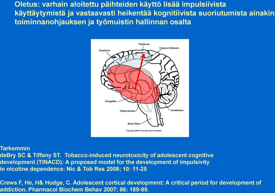 Tobacco-induced neurotoxicity of adolescent cognitive development (TINACD): A proposed model for the development of impulsivity in