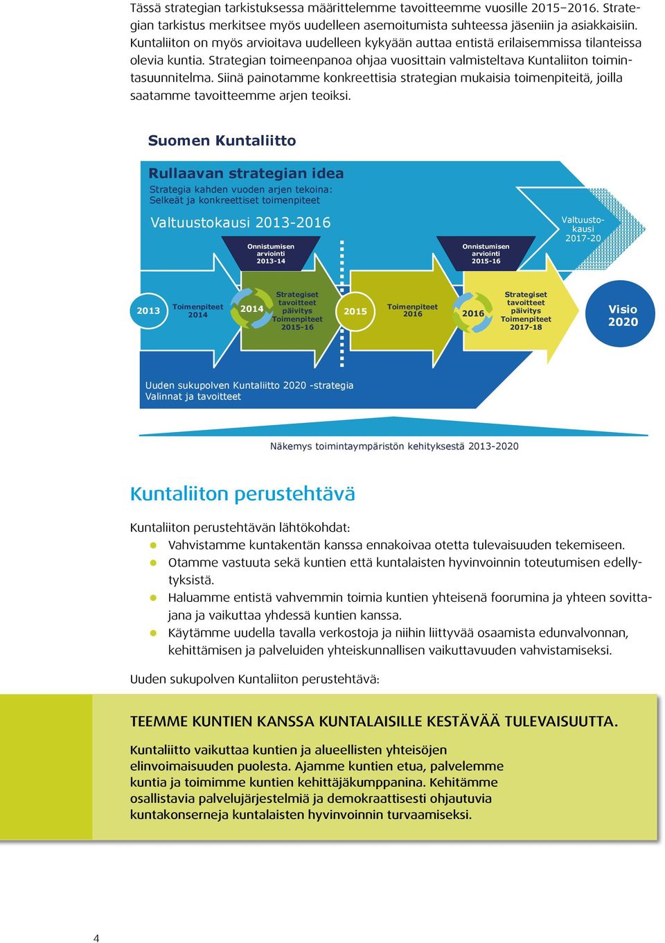 Siinä painotamme konkreettisia strategian mukaisia toimenpiteitä, joilla saatamme tavoitteemme arjen teoiksi.