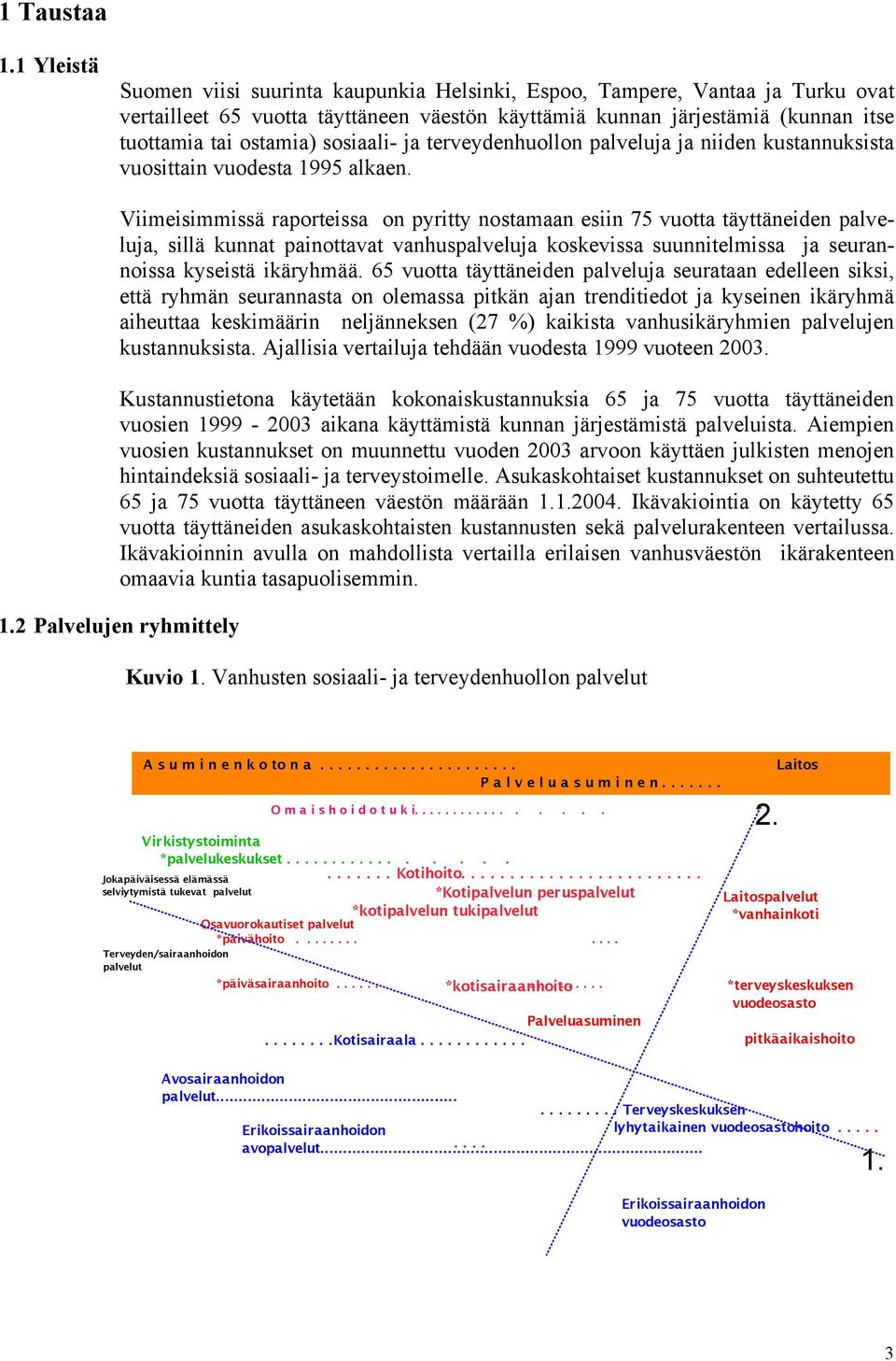 sosiaali- ja terveydenhuollon palveluja ja niiden kustannuksista vuosittain vuodesta 1995 alkaen.