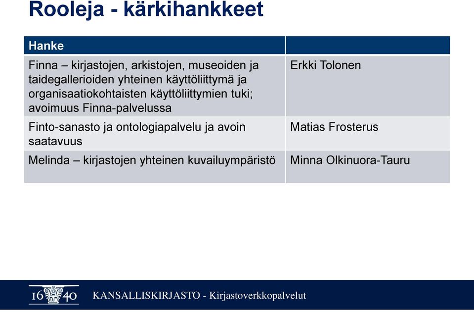 tuki; avoimuus Finna-palvelussa Finto-sanasto ja ontologiapalvelu ja avoin saatavuus