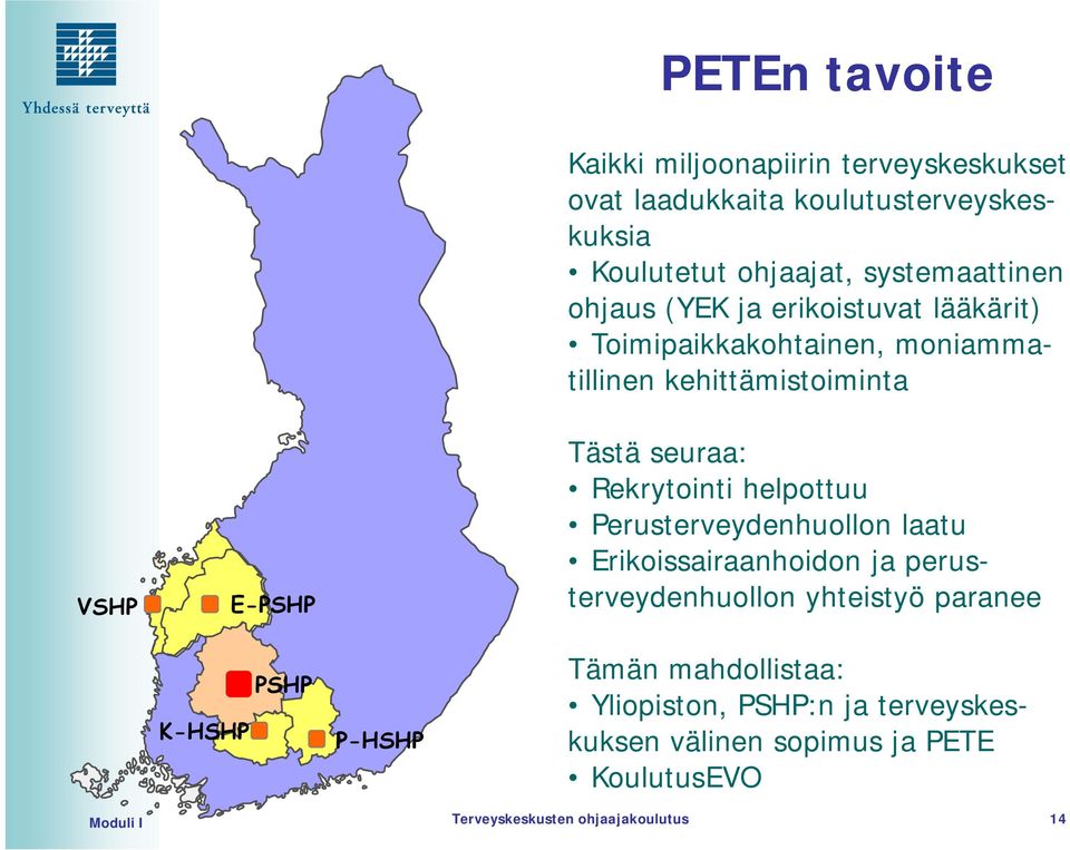 Rekrytointi helpottuu Perusterveydenhuollon laatu Erikoissairaanhoidon ja perusterveydenhuollon yhteistyö paranee K-HSHP PSHP