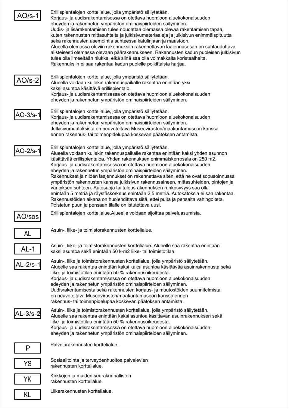 suhteessa katulinjaan ja maastoon. Alueella olemassa oleviin rakennuksiin rakennettavan laajennusosan on suhtauduttava alisteisesti olemassa olevaan päärakennukseen.