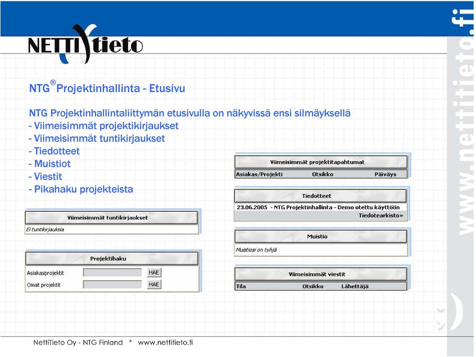 silmäyksellä - Viimeisimmät projektikirjaukset -