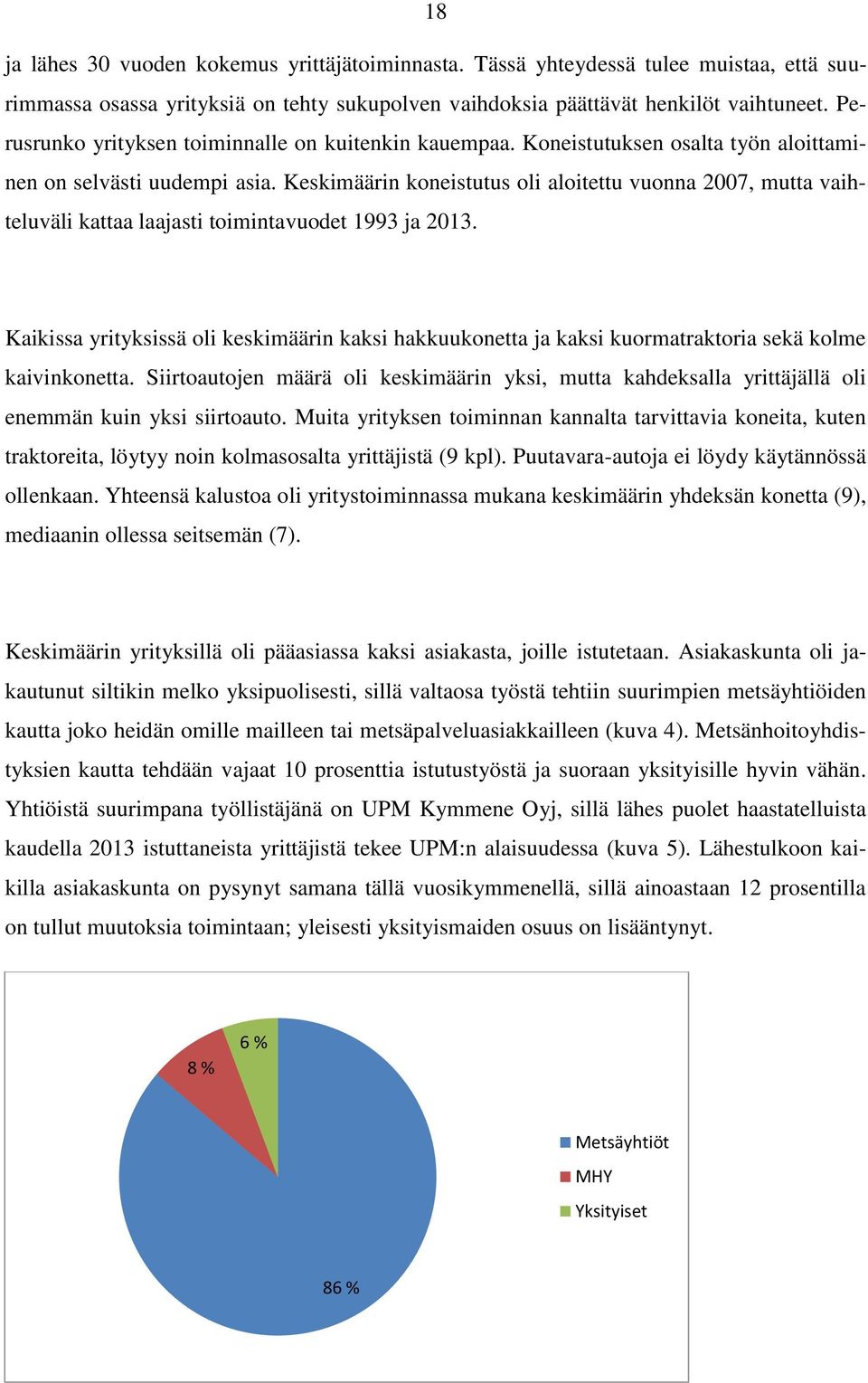 Keskimäärin koneistutus oli aloitettu vuonna 2007, mutta vaihteluväli kattaa laajasti toimintavuodet 1993 ja 2013.