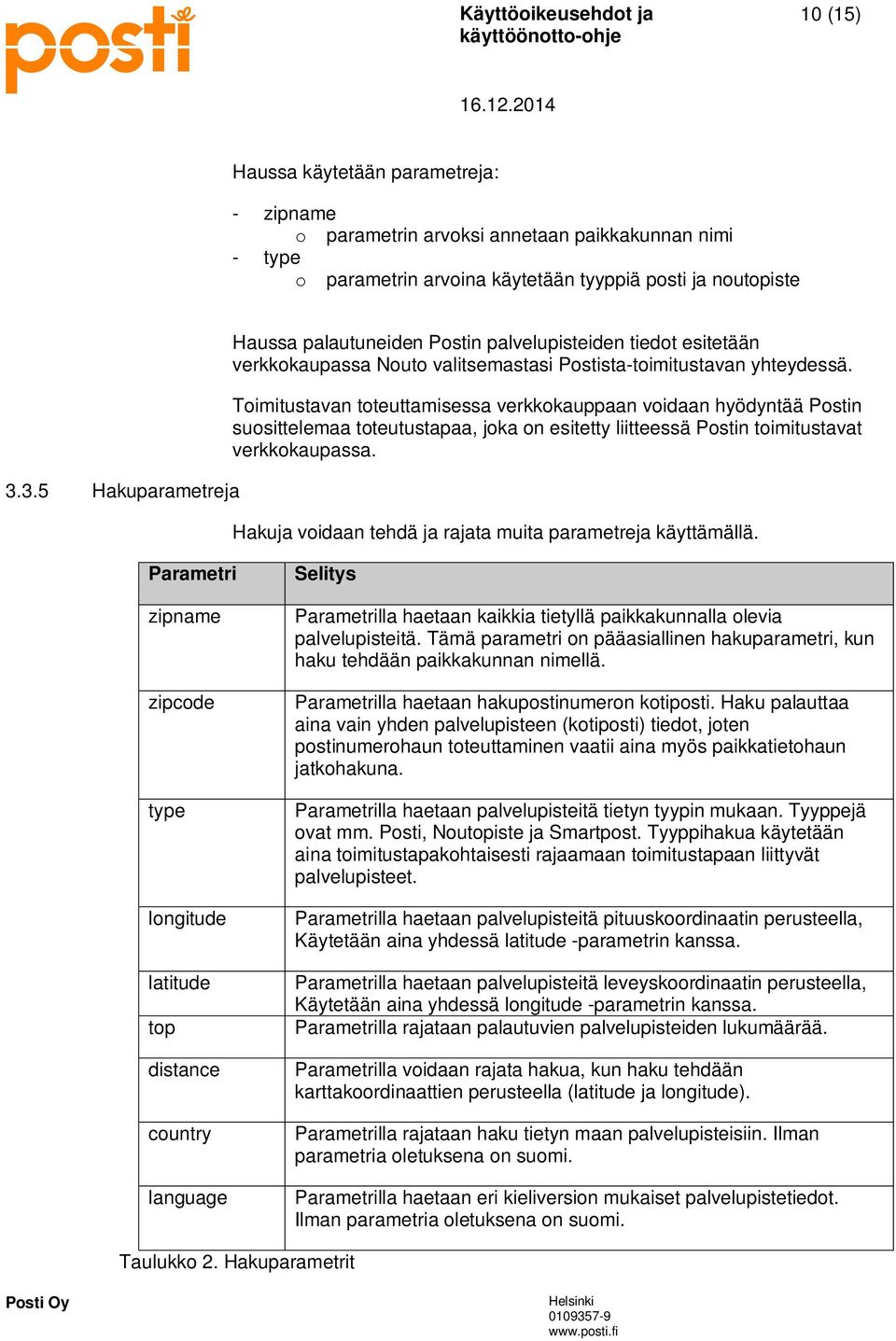 Toimitustavan toteuttamisessa verkkokauppaan voidaan hyödyntää Postin suosittelemaa toteutustapaa, joka on esitetty liitteessä Postin toimitustavat verkkokaupassa.