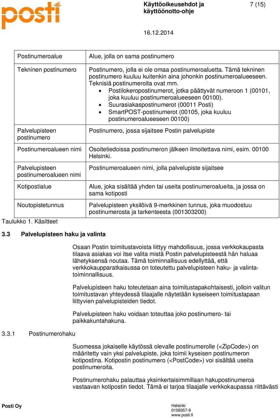 Postilokeropostinumerot, jotka päättyvät numeroon 1 (00101, joka kuuluu postinumeroalueeseen 00100).