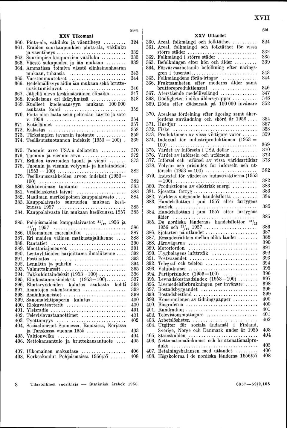 Hedelmällisyys äidin iän mukaan sekä bruttouusiutumisluvut... 346 367. Jäljellä oleva keskimääräinen elinaika... 347 368. Kuolleisuus eri ikäryhmissä... 348 369.