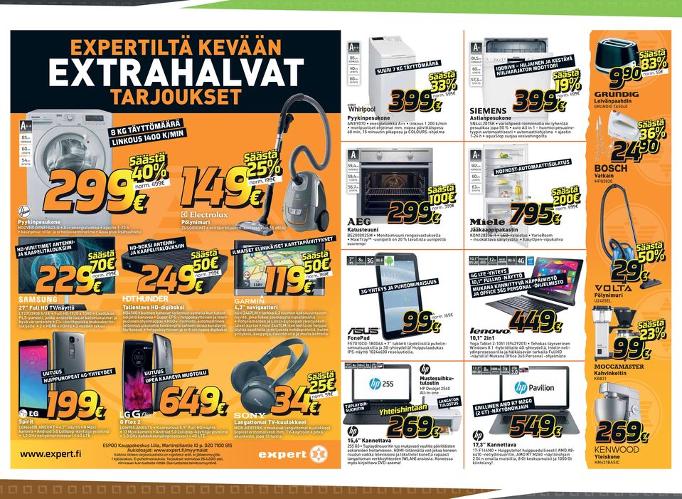 9 95 Jääkaappipakastin BE200002SM Monitoimiuuni rengasvastuksella Maxiray -uunipelti on 20 % tavallista uunipeltiä suurempi KDN12823S-1 LED-valaistus VarioRoom muokattava säilytystila