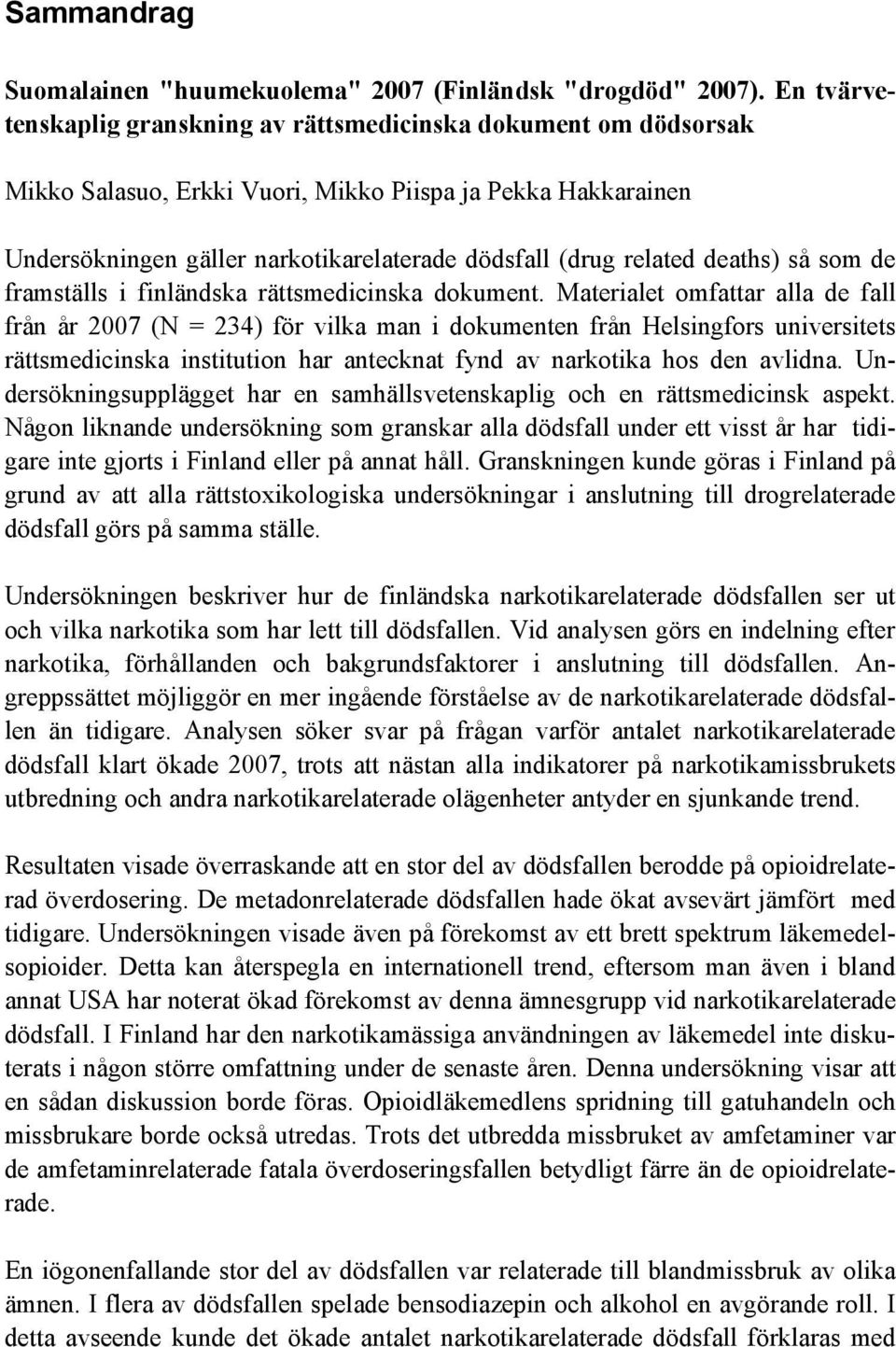 deaths) så som de framställs i finländska rättsmedicinska dokument.